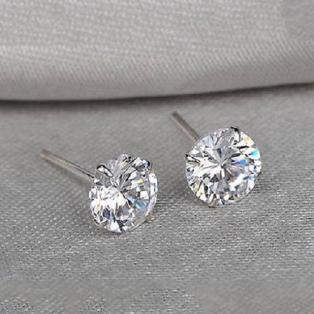 925 Silver Cz Studs 6mm